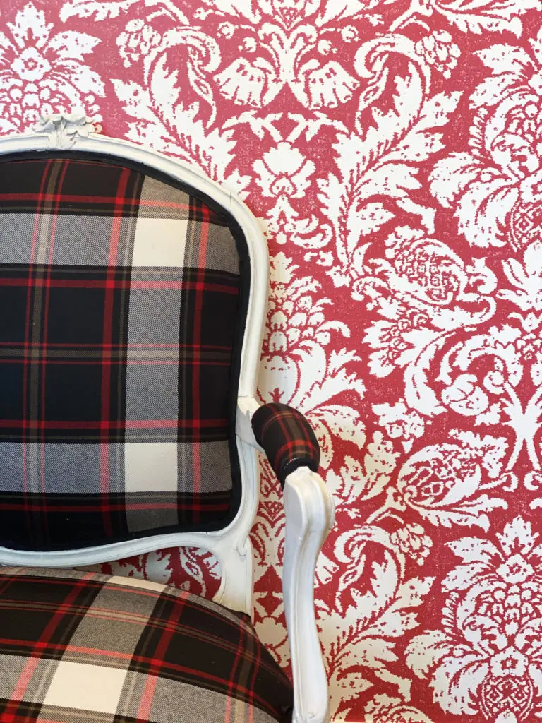 Casa Branca new Damasco wallpaper and Cortina Tartan fabric to the trade at James showroom