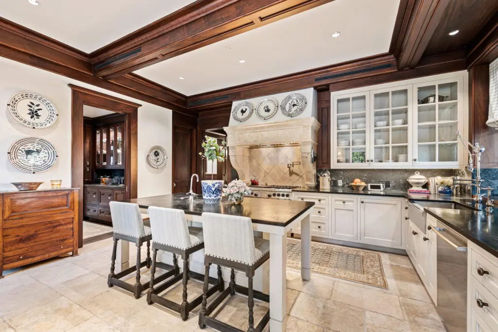 The kitchen in the Frances and Tony Buzbee home at 1722 River Oaks Boulevard.  (Photo by Courtesy of Josh Gremillion for Douglas Elliman)  