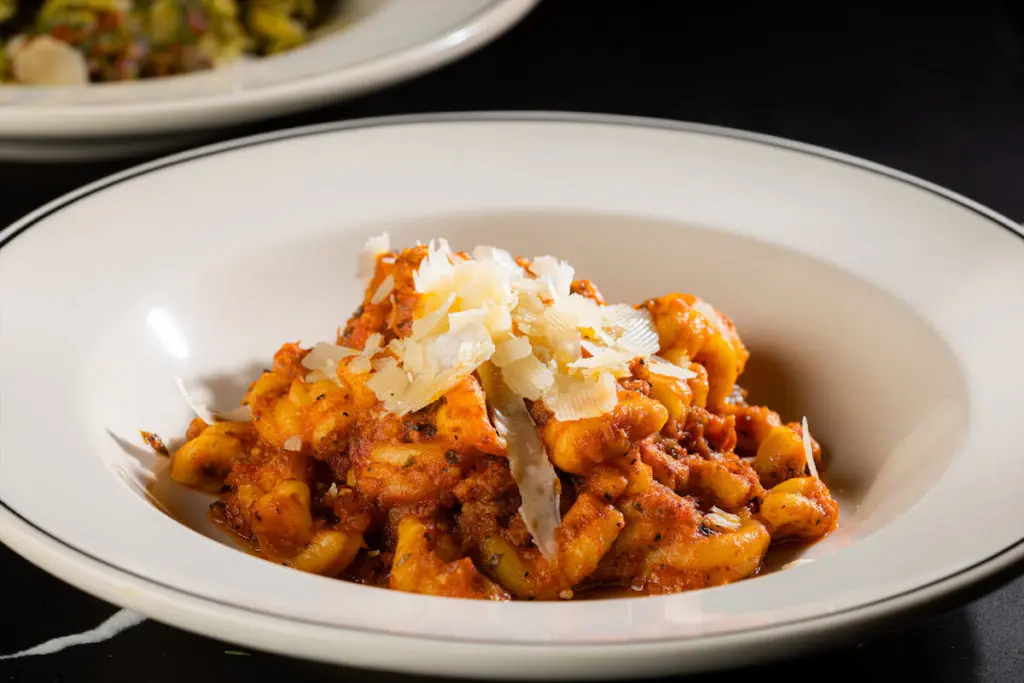 At Sfuzzi, you can order classic pastas like bolognese or chicken parmesan. (Photo by Kathy Tran)