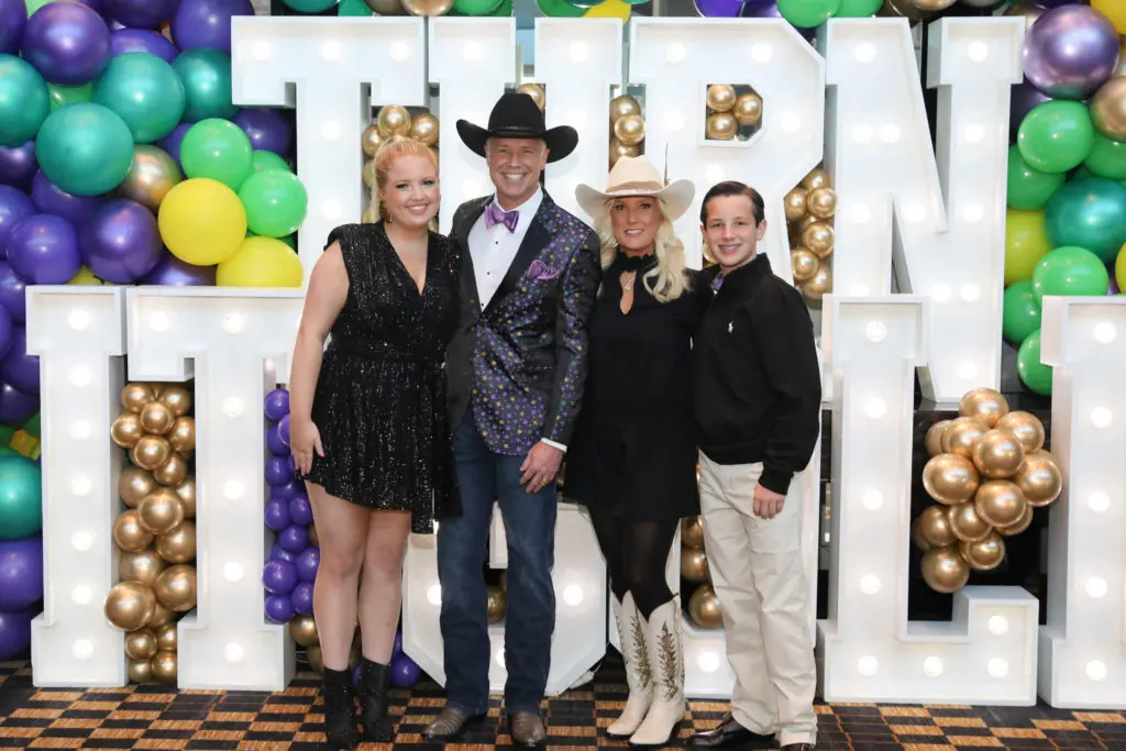 Caroline, Mike, Angela, and Charlie Dina at the Turn It Gold gala. (Photo by Priscilla Dickson)