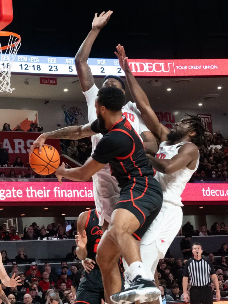 University of Houston guard Kyler Edwards can create for his teammates. (Photo by F. Carter Smith)