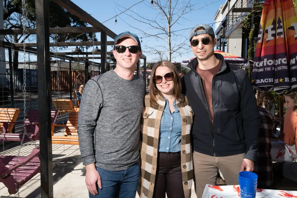 Dan Watson, Carolyn Lapham, Jason Maise at the Crawfish for a Cause fundraiser. (Photo by Daniel Ortiz)
