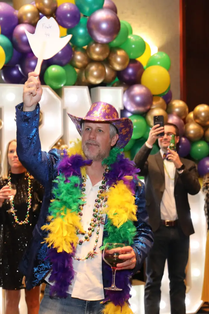 Fritz Fowler at the Mardi Gras Texas Style Turn It Gold gala. (Photo by Priscilla Dickson)