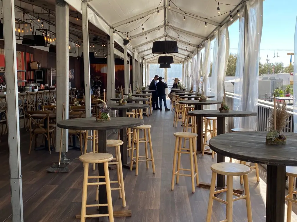 The open air bar at The Ranch Saloon + Steakhouse at the Houston Livestock Show and Rodeo will seat 40. (Photo by Shelby Hodge)