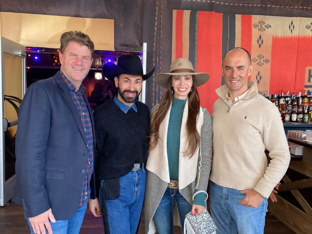 Bill Baldwin & Fady Armanious, April & Dr. Jorge Salazar at The Ranch Saloon + Steakhouse at the Houston Livestock Show and Rodeo (Photo by Shelby Hodge)