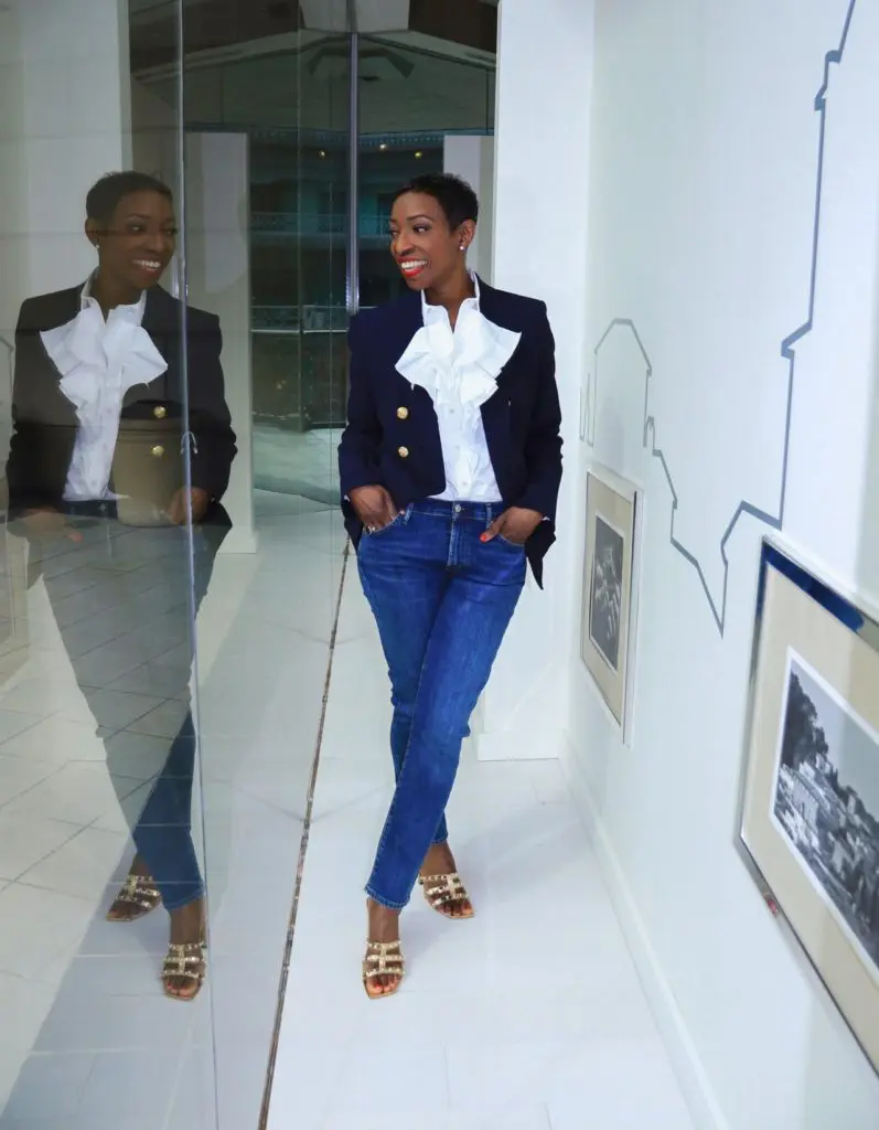 Channel simple sophistication with this look from Stanley Korshak.