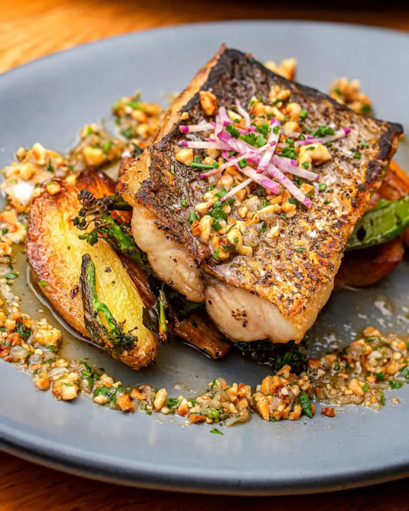 Wood grilled redfish with hazelnut brown butter, with lemon, fingerling potato and broccolini. Coming this fall to Fort Worth's Clearfork. 