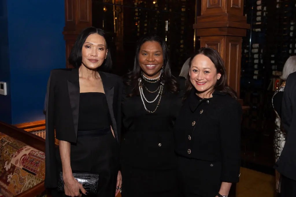 Duyen Nguyen, Nicole Rose, Pilar Blakely at Musaafer for The Galleria/PaperCity Spring Luxe Luncheon. (Photo by Wilson Parish)