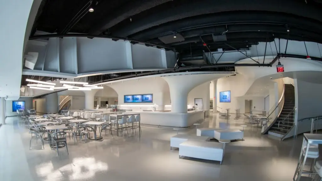 A swank bar in the club level shows some of SoFi Stadium's perks.