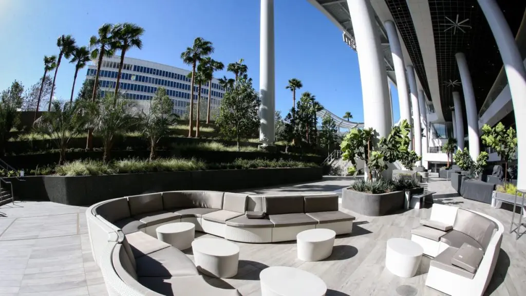 Club level access has its perks, including getting to experience SoFi Stadium's connection to the outdoors.