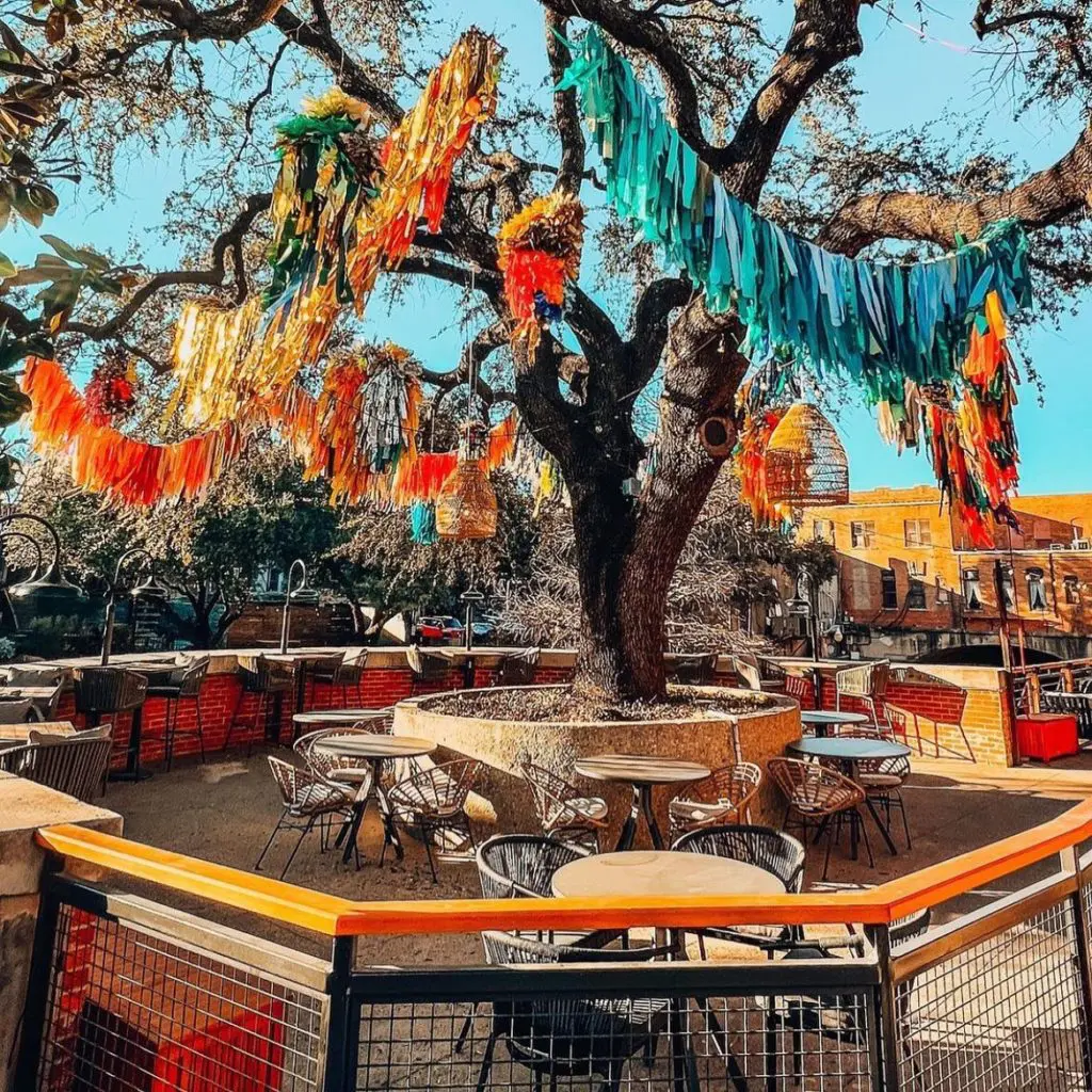 The patio vibe at Love's newest restaurant Paloma Suerte, which is also in Mule Alley. Now Tannahill’s, a new music hall is joining it. Photo by @FortWorthLoveList.