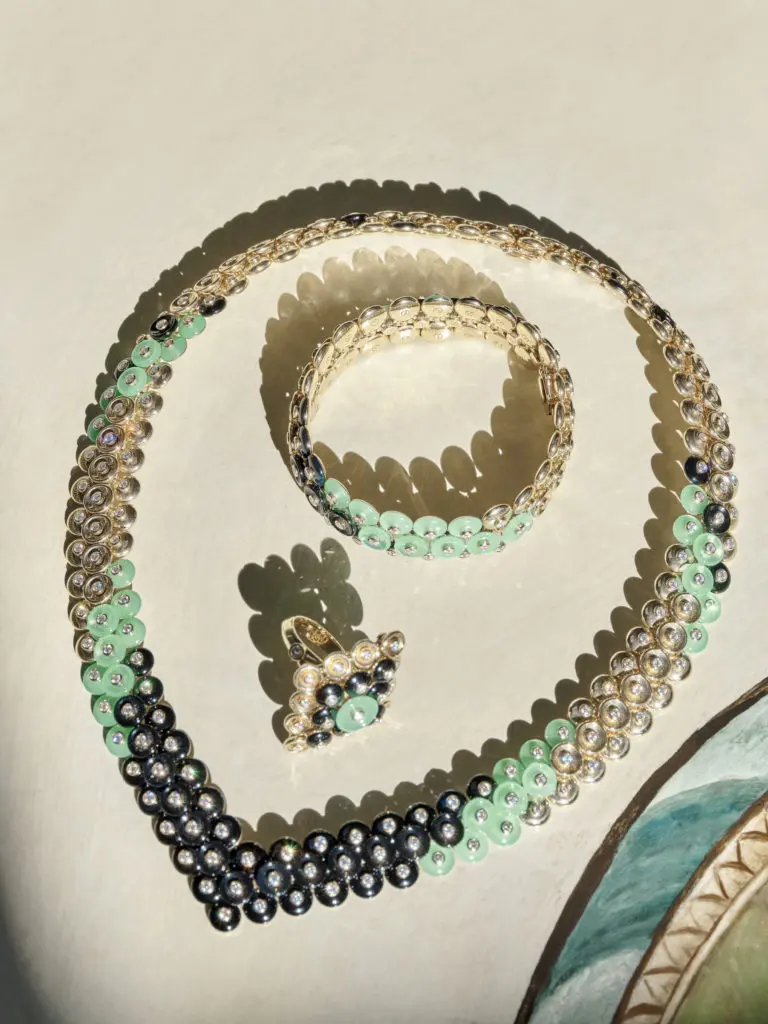 Bold metals meet pastels in Van Cleef & Arpels Spring 2022 collection.