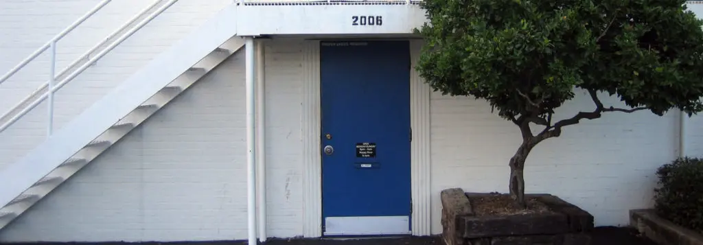 Infamous unmarked blue door to Houston landmark bar, Marfreless. (Courtesy of Marfreless)