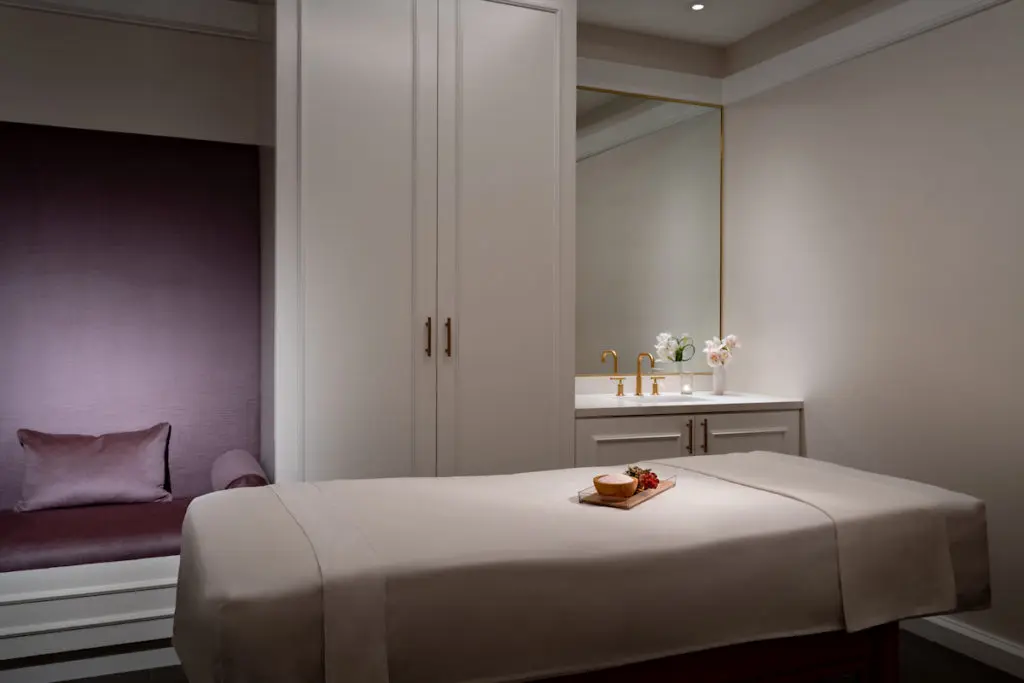 An updated treatment room at The Ritz-Carlton, Dallas spa.