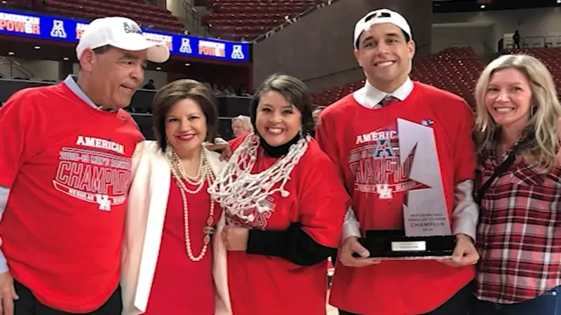 Kelvin Sampson, Karen Sampson Lauren Sampson, Kellen Sampson and Kellen's wife Tonya have celebrated a lot of big basketball moments.
