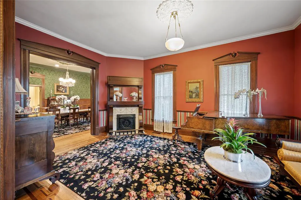 An elegant room transports you to a different era. 