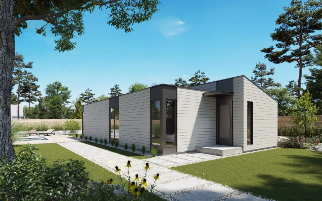 The Boxprefab Dua Vista series features three bedrooms and two baths.  