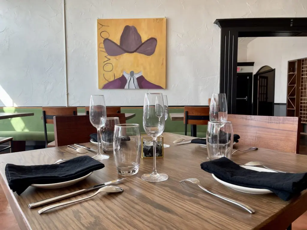 Tables will be set with champagne flutes, to evoke the traditional European dinner service. Photo by Courtney Dabney.