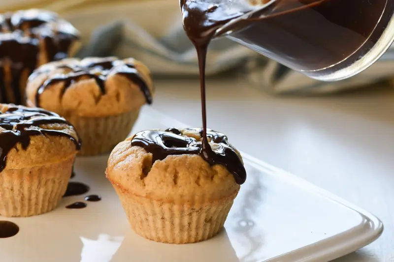Blue Butterfly Cafe's bakery case is filled with sweet and savory items like the Peanut Butter Cookie Muffins.