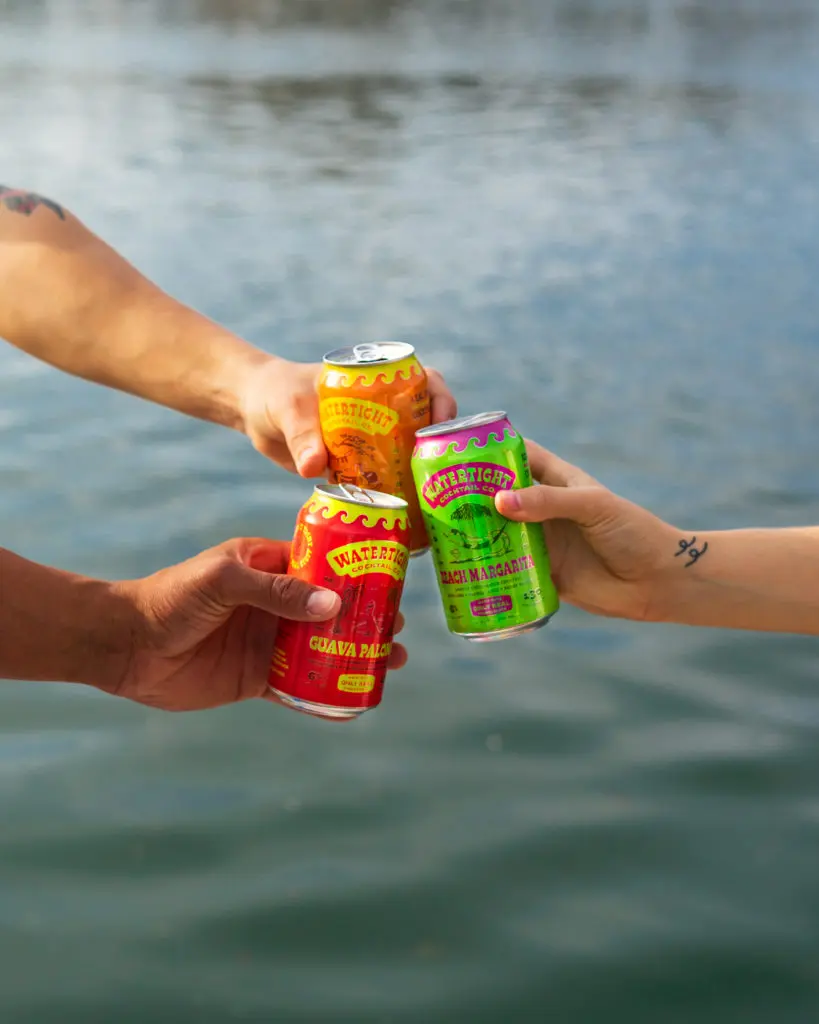 The Austin-based, Watertight Cocktail Company has just premiered three  different cocktails in a can. (Photo by Dani Parsons)