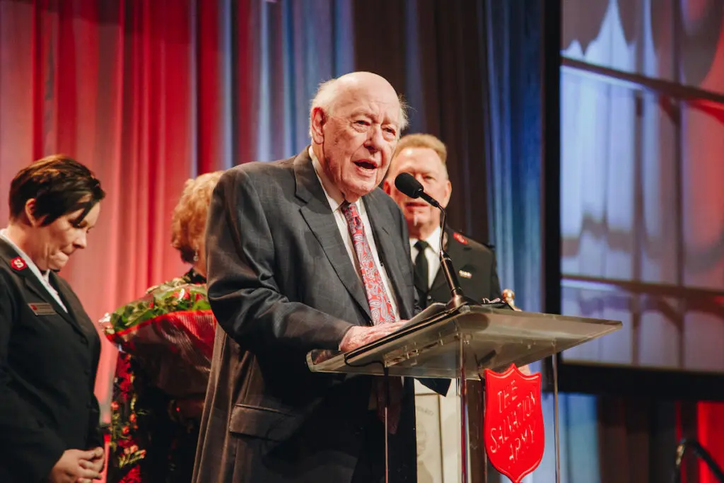 Lee Slaughter accepting the William Booth Award alongside his wife Joanie. 