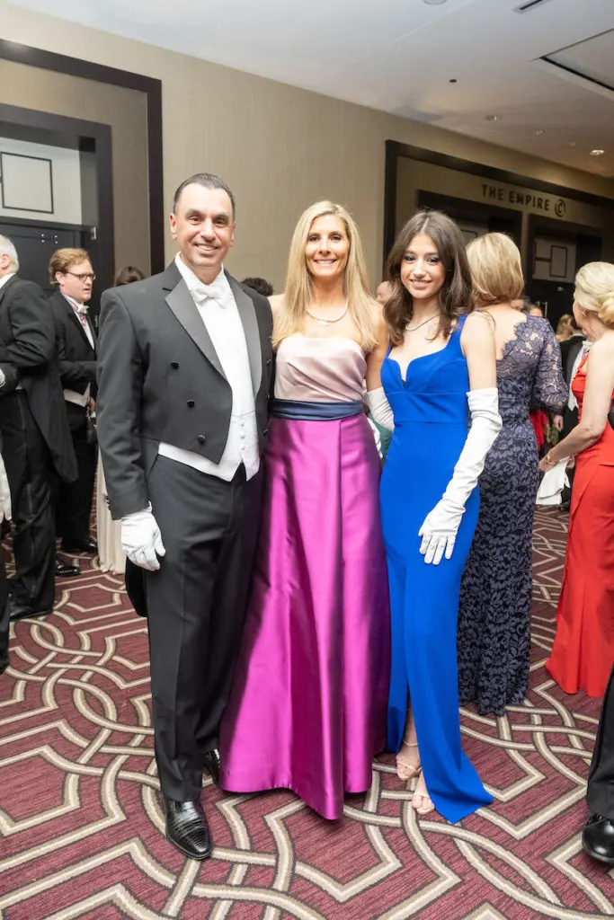 Dr. Devinder & Gina Bhatia and their daughter Mia Bhatia at the Krewe of Hermes ball (Photo by Daniel Ortiz)