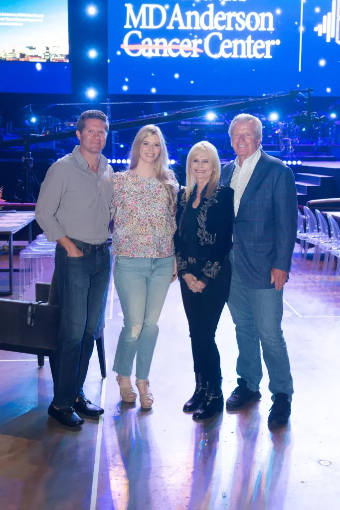 Evan Scheele, & Kimberly Falgout Scheele, Jo Lynn & Gregg Falgout at the MD Anderson Cancer Center 80th Anniversary Celebration at Toyota Center. (Photo courtesy of MD Anderson)