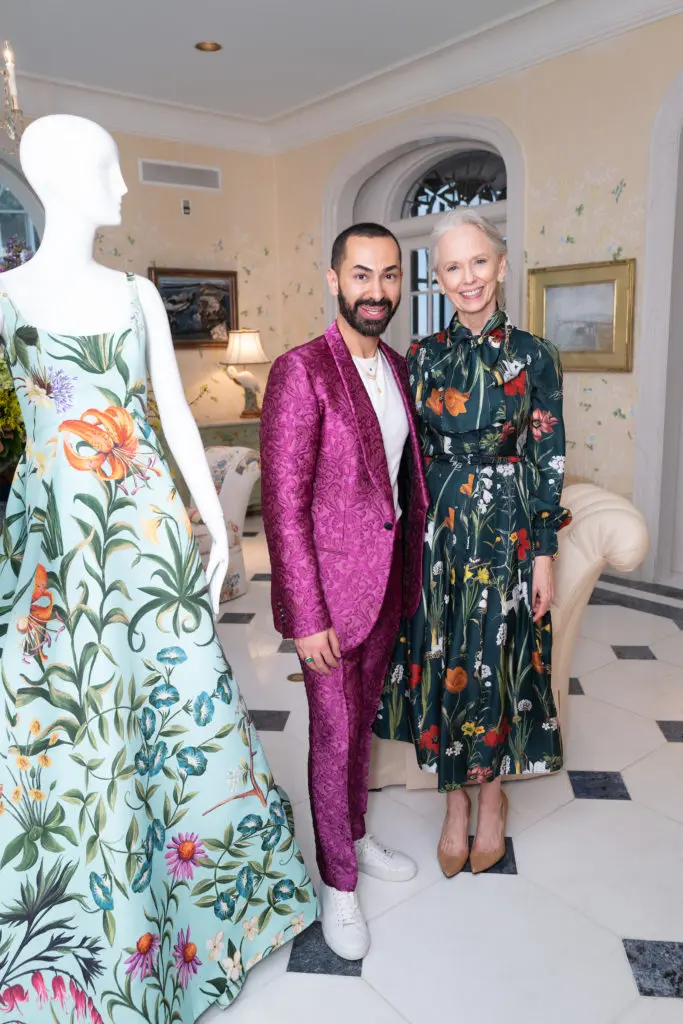 Fady Armanious, hostess Susan Sarofim at the Tootsies Oscar de la Renta pop-up benefiting TEACH (Photo by Daniel Ortiz)