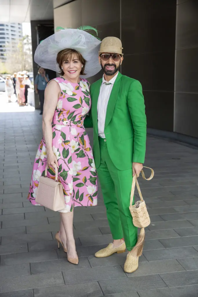 Hallie Vanderhider, Fady Armanious at Hermann Park Conservancy's Hats in the Park Luncheon (Photo by Jenny Antill)