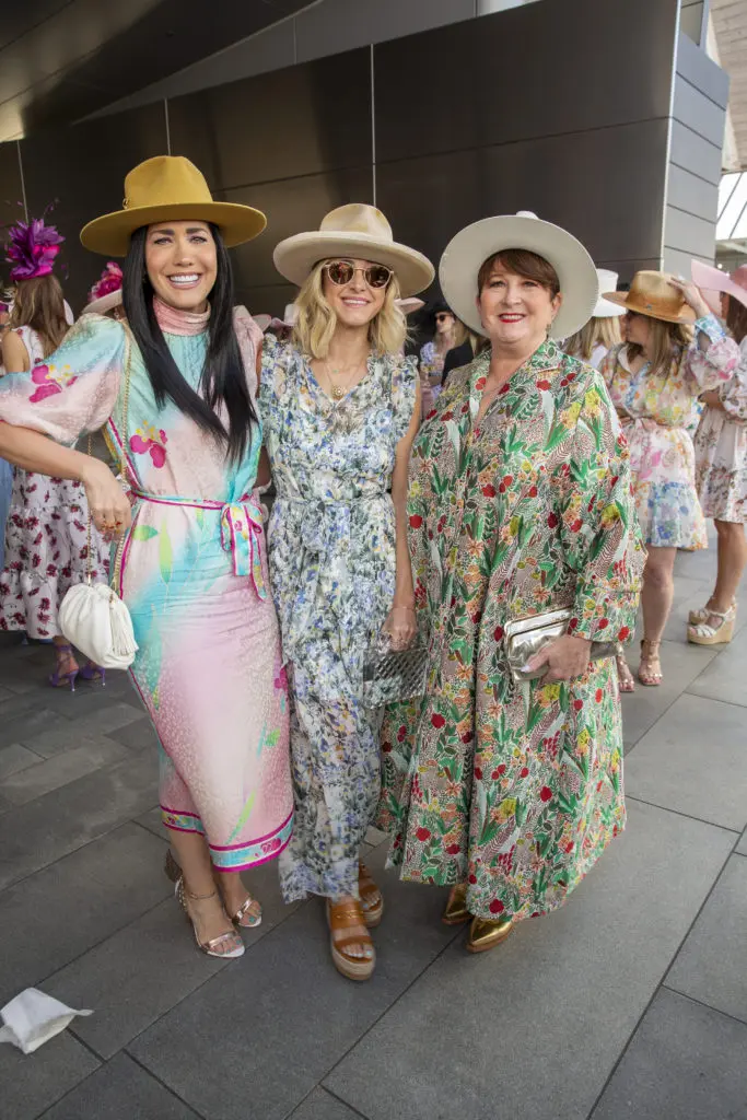 Tiffany Halik, Teressa Foglia, Ellen Krantz at Hermann Park Conservancy's Hats in the Park luncheon
 (Photo by Jenny Antill)