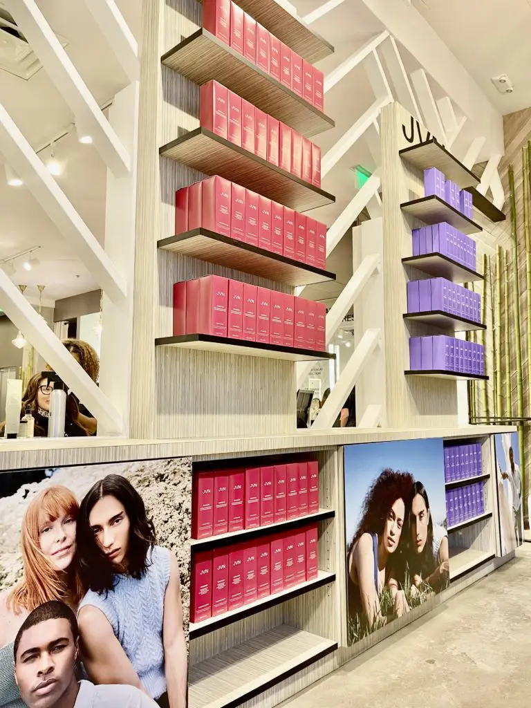Visitors lucky enough to snag a complimentary service also were able to sample the collection of JVN hair care products. 
