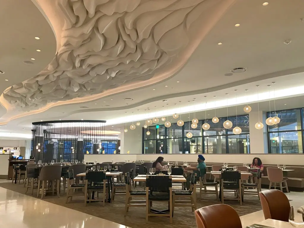 Jellico's splashy space includes a wall of windows and a rippling stream overhead. (Photo by Courtney Dabney)