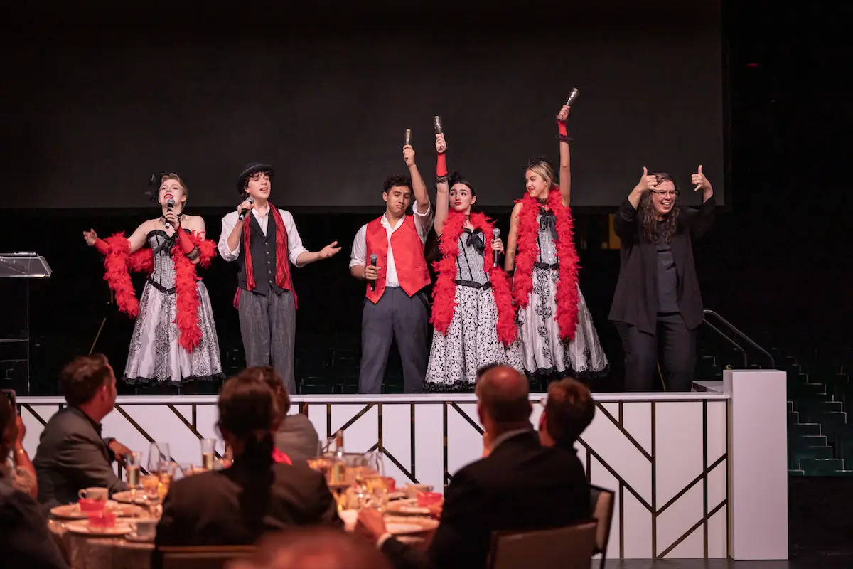 Maya Michalski, Curtis Wood, Bennett Cooper, Riley Jones, and Jill Wright with interpreter, Andrea Raye (Photo by Thomas Garza Photography)