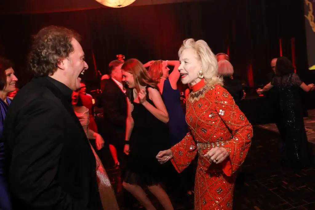 Antoine Plante, Lynn Wyatt on the dance floor at the Mercury gala