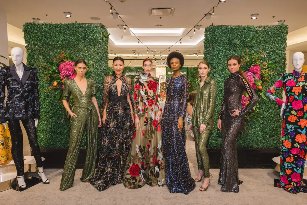 Models showcase glam looks from the Naeem Khan fall collection. (Photo by Johnny Than)