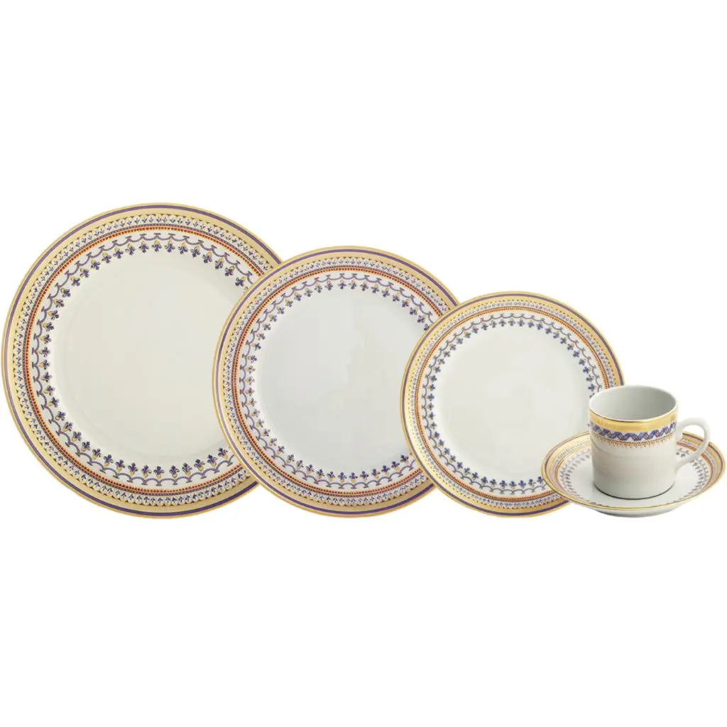 Mottahdeh Chinoise Blue Five Piece Place Setting.