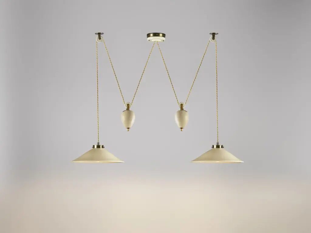 Lucia Double Rise & Fall  in taupe with antique brass