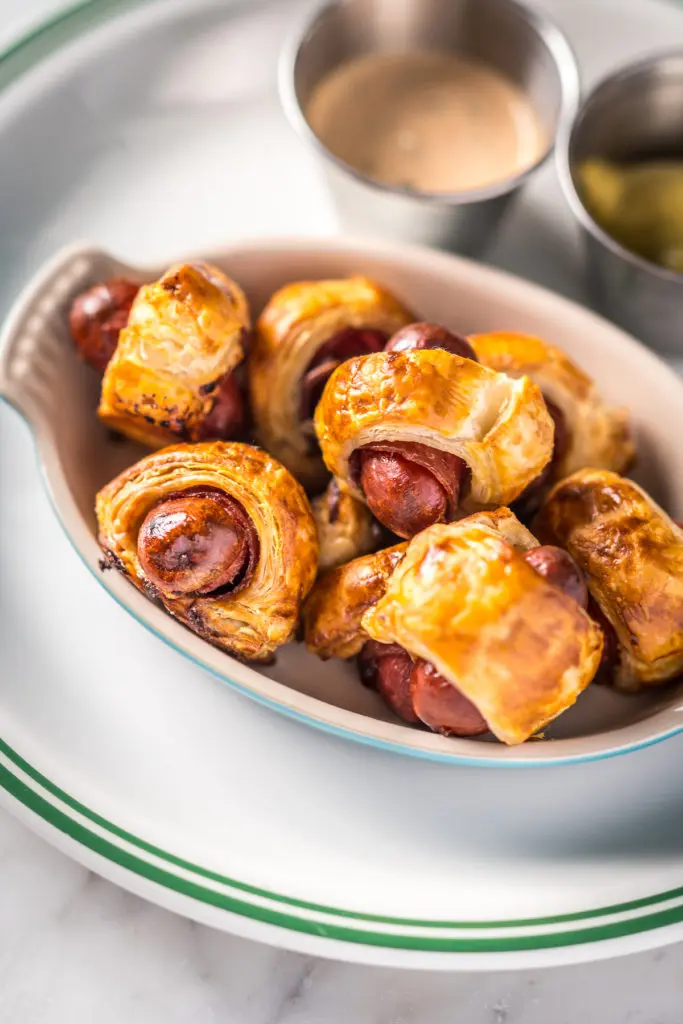 Sadelle's pigs in a blanket made with beef sausage. (courtesy of Sadelle's) 