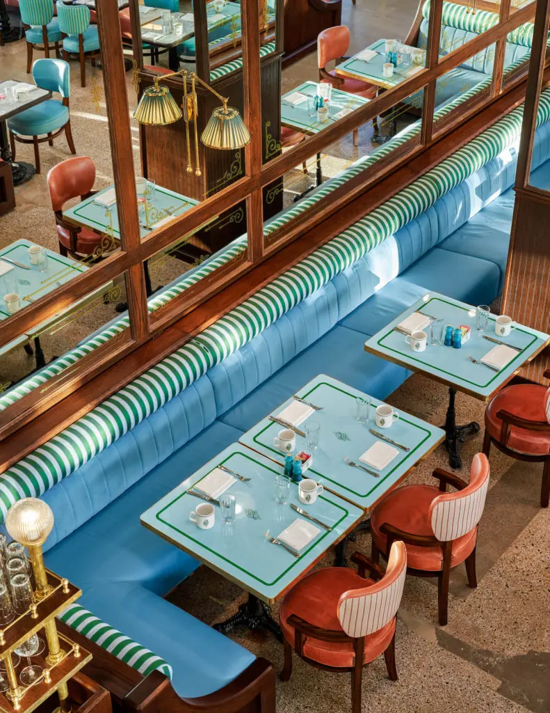 A prime corner both wrapped in Ken Fulk's signature whimsical style. (photo by Nathan Schroder)