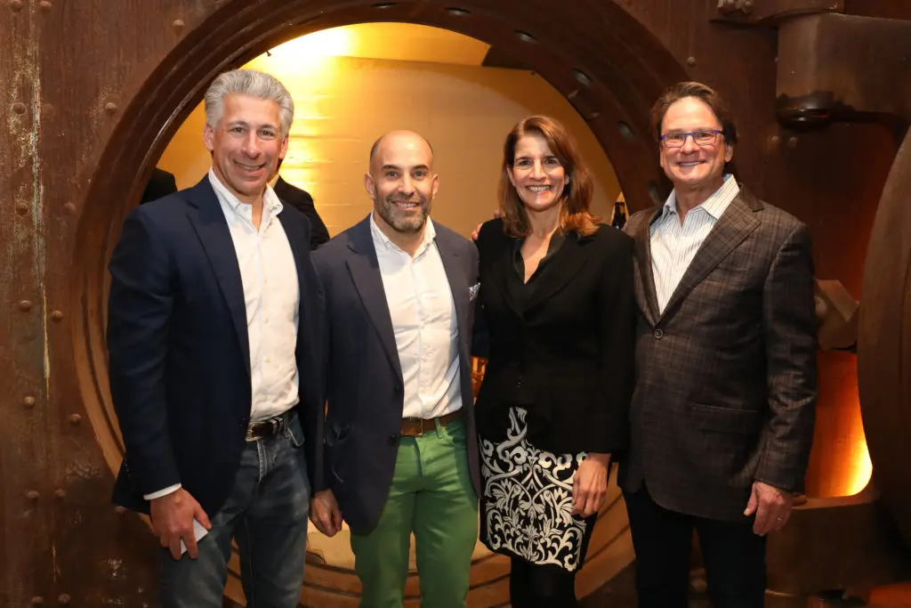 Joe Greenberg, Mark DiBella, Melanie Trent, Mark Gregg at the Oil & Gas Texas Hold 'Em tournament  (Photo by Priscilla Dickson)
