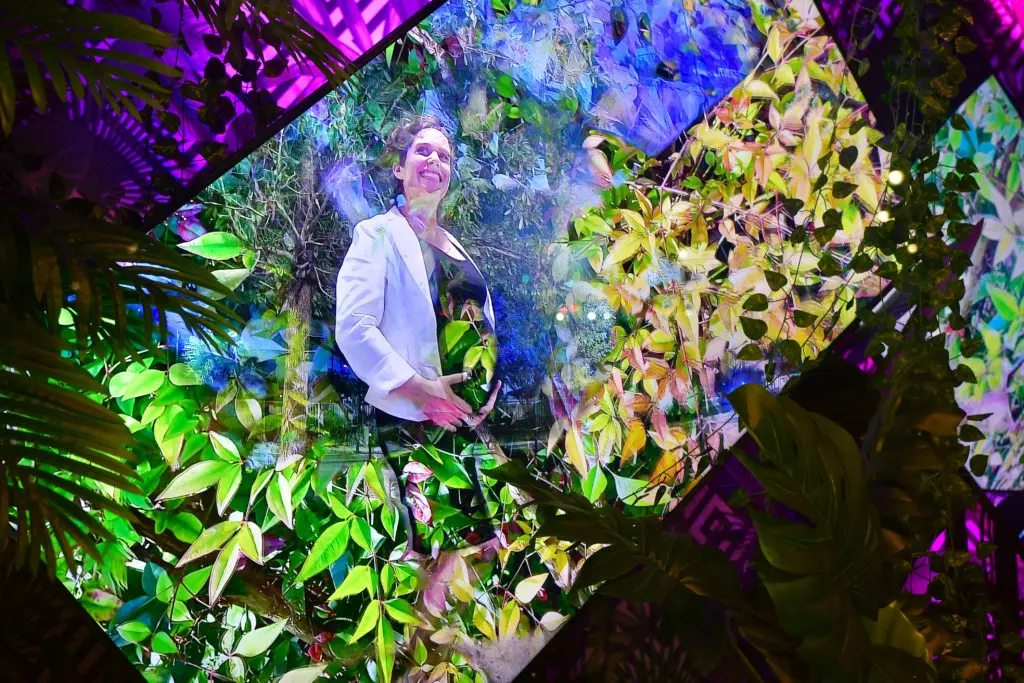 Lina Dib's "Self Portrait in the Garden," 2022, at the Ion (Photo by Alex Montoya)