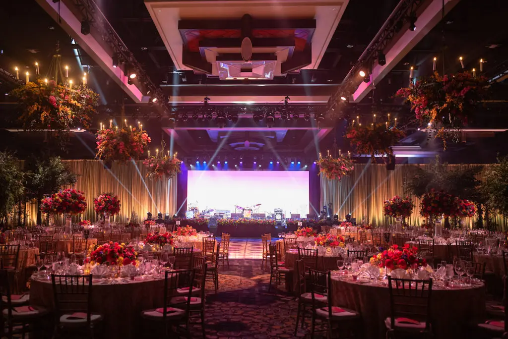 The ballroom at the Hilton Americas-Houston decorated garden style by The Events Company for the Memorial Hermann Gala. (Photo by Daniel Ortiz)