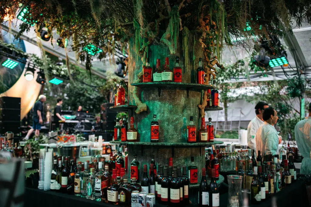 A 20-foot-tall tree stood at the center bar (Photo by Beckley & Co)