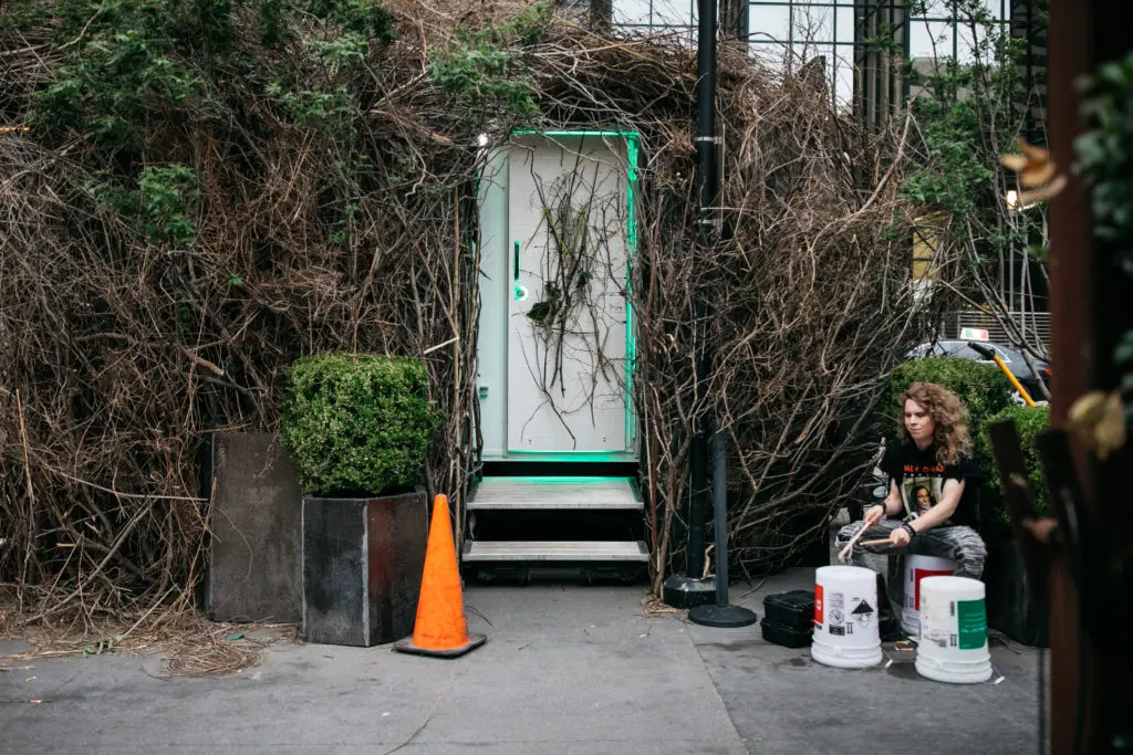 The surrealist restroom trailer designed by Studio 214 (Photo by Beckley & Co)