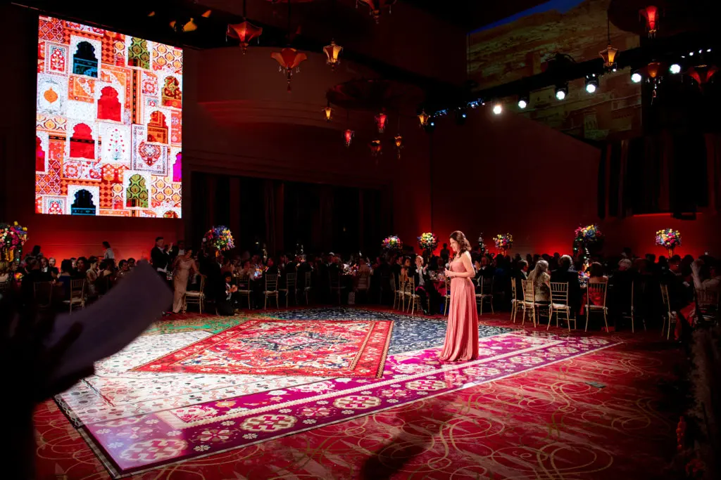 Soprano Ana Maria Martinez warbles 'La Vie en Rose' during the Houston Grand Opera Ball in Wortham Theater Center. (Photo by Michelle Wilson)