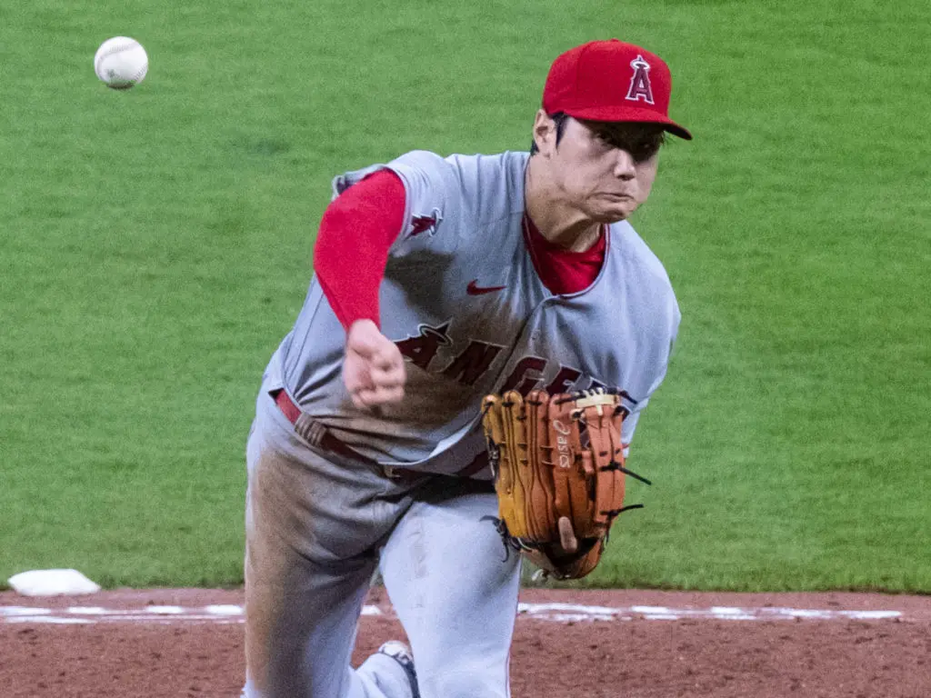 Shohei Ohtani absolutely dominated the Houston Astros, flirting with a perfect game in a 12 strikeout night. (Photo by F. Carter Smith)