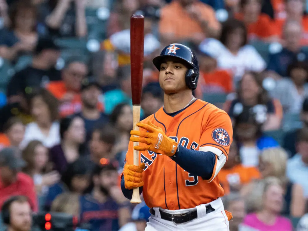 Jeremy Pena is making replacing Carlos Correa at shortstop look almost. . . easy. (Photo by F. Carter Smith)