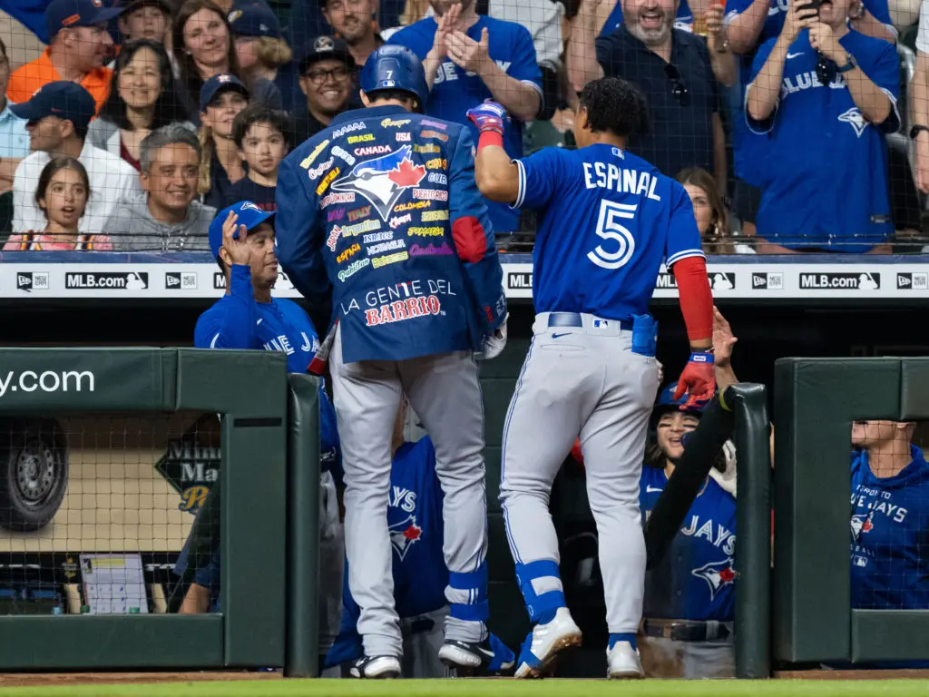 The Toronto Blue Jays home run jacket is getting a lot of use at Minute Maid Park. (Photo by F. Carter Smith)