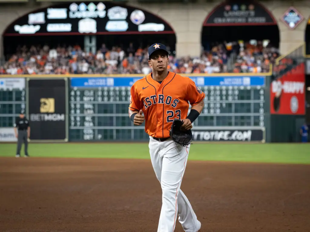 Astros outfielder Michael Brantley is the wise older leader of a dynasty in many ways. (Photo by F. Carter Smith)