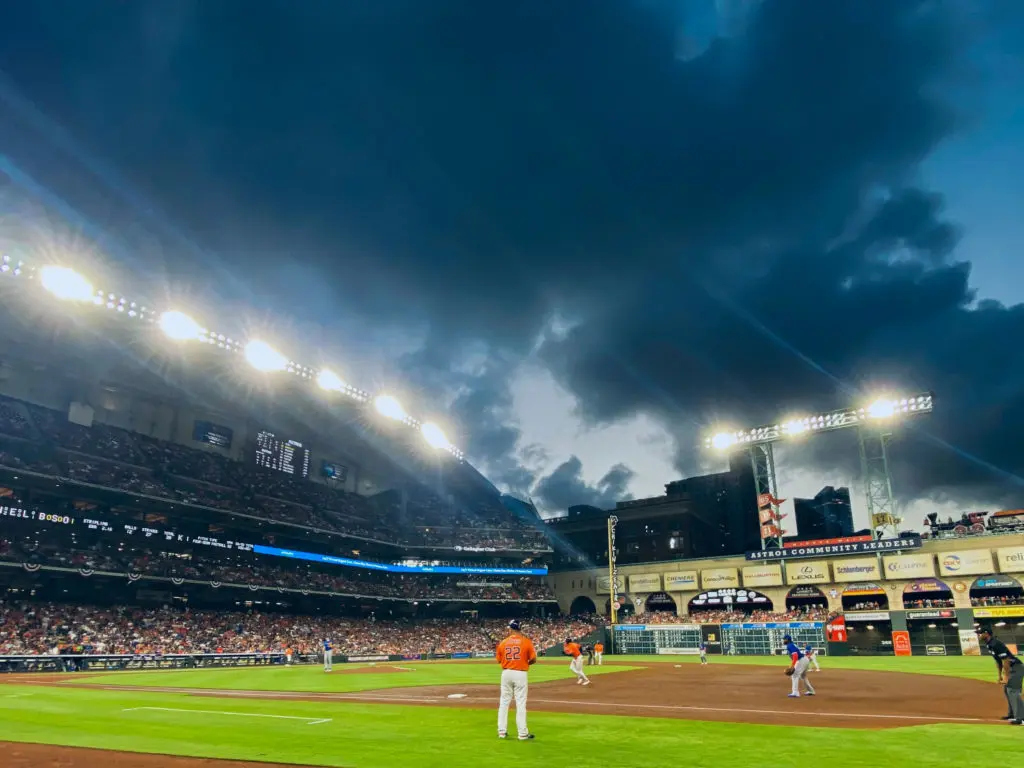 When the roof is open, there may not be a more beautiful ballpark in baseball than Minute Maid Park. (Photo by F. Carter Smith)